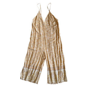 The Fox and the Mermaid Aaliyah Wide Leg Jumpsuit M/L Medium Large Yellow Floral
